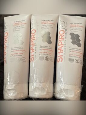 Shapiro MD Hair growth experts DHT Fighting leave in conditioner 8 oz X 3
